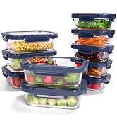 BOROHOUSE 10-Pack Glass Food Storage Containers with Tempered Glass Lids – Borosilicate, Airtight...