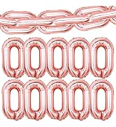 30 Pieces, Rose Gold Chain Balloons - 16 Inch | Foil Chain Balloons for 90s Party Decorations | H...