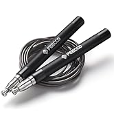 FEECCO Speed Jump Rope - Quick Rope Adjustment, Metal Handles with Silicone Grip