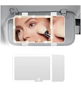VKQTS 2026 New HD Car Mirror Vanity with Light,Adjustable Car Visor Mirror with 3 Color Modes & 5...