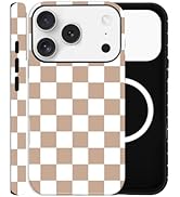 ZOEVEES Checkered Phone Case for iPhone 17 Pro Max, Compatible with MagSafe, Aesthetic Checkerboa...