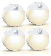 AMIR Newest Mini Motion Sensor Light Battery-Powered, Cordless Stick-on LED Night Light, Wall Lig...