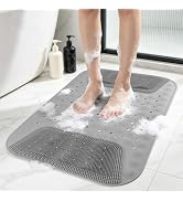 Mabnuby Shower Mat Extra Large Anti Slip, Shower Foot Scrubber Mat, 28.74 x 18.9 Inch Shower Floo...
