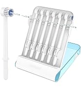 Replacement Tips for Waterpik Water Flosser (6 Brush Head Tips & Storage Case Bundle)