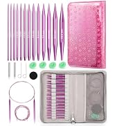 Aeelike Interchangeable Knitting Needles Set, 13 Sizes Circular Knitting Needles (3.0-10.0 mm) wi...