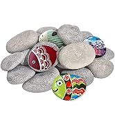 DALTACK 30 Pcs Large Rocks for Painting, Natural River Rocks, Flat River Rocks, 2-3 Inches Stones...