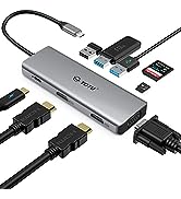 TOTU Docking Station, USB C Hub, 9 in 1 Triple Display Docking Station with Collage Display Mode,...