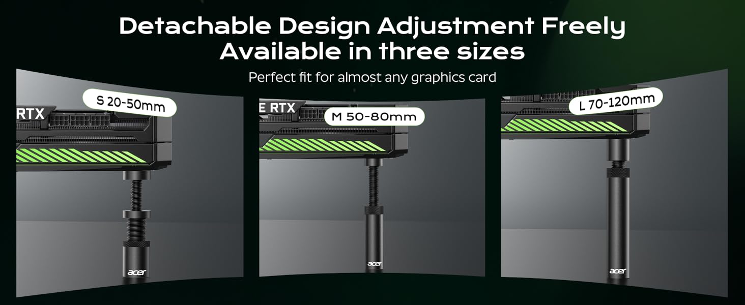 gpu support Detachable Design Adjustment Freely Available in three sizes
