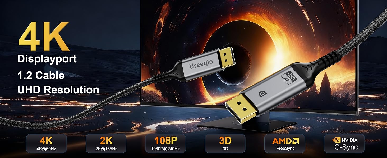 4k dp 1.2 cable 2ft