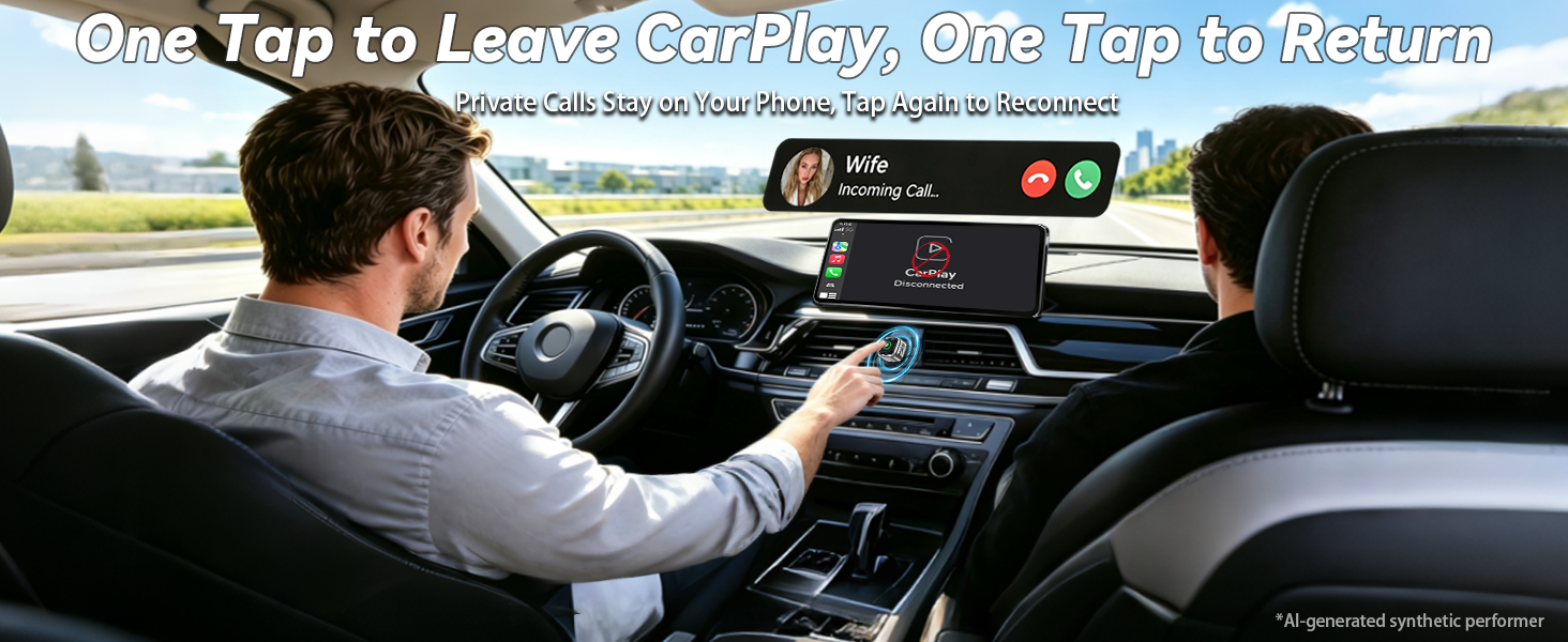 Wireless CarPlay adapter with auto connect, Bluetooth 5.0 and dual-band WiFi