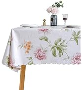 LIBERECOO Heavy Duty Vinyl Tablecloth Waterproof 52" x 108"(Love of Peonies, Rectangular 52 x 108...