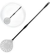 Chef Pomodoro Supreme Aluminum 9-Inch Turning Pizza Peel with Detachable Metal Handle for Easy St...