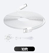 10FT/3M Flat USB C Cable, Extra Long USB A to USBC Charging Power Extension Cord for Home Securit...