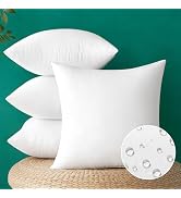 MIULEE 18x18 Inch Outdoor Pillow Inserts, Pack of 4 Waterproof Pillows | Decorative Throw Pillows...