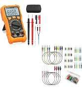 Neoteck Professional Electricial Kit: Digital Multimeter & Back Probe Test Lead Kit AC/DC V/A, Re...