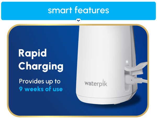 Image of Waterpik Cordless Peal flosser reservoir with text reading easy fill reservoir