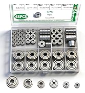 Aienxn 68PCS Ball Bearing Kit, 6 Sizes-693ZZ,623ZZ,624ZZ,685ZZ,687ZZ,627ZZ Carbon Steel Deep Groo...