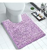 Yimobra Luxury Chenille U-Shaped Toilet Rug, Super Soft Shaggy Contour Bath Mat for Bathroom Floo...