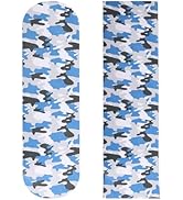 ZUEXT 9" x 33" Grip Tape Skateboard, 2Pack Sky Blue Camo Waterproof Longboard Grip Tape, Bubble F...