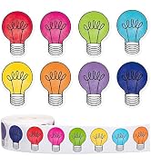 FYSUIMU 1000Pcs Back to School Stickers Roll Light Bulb Seal Stickers Self-Adhesive Label Decals ...