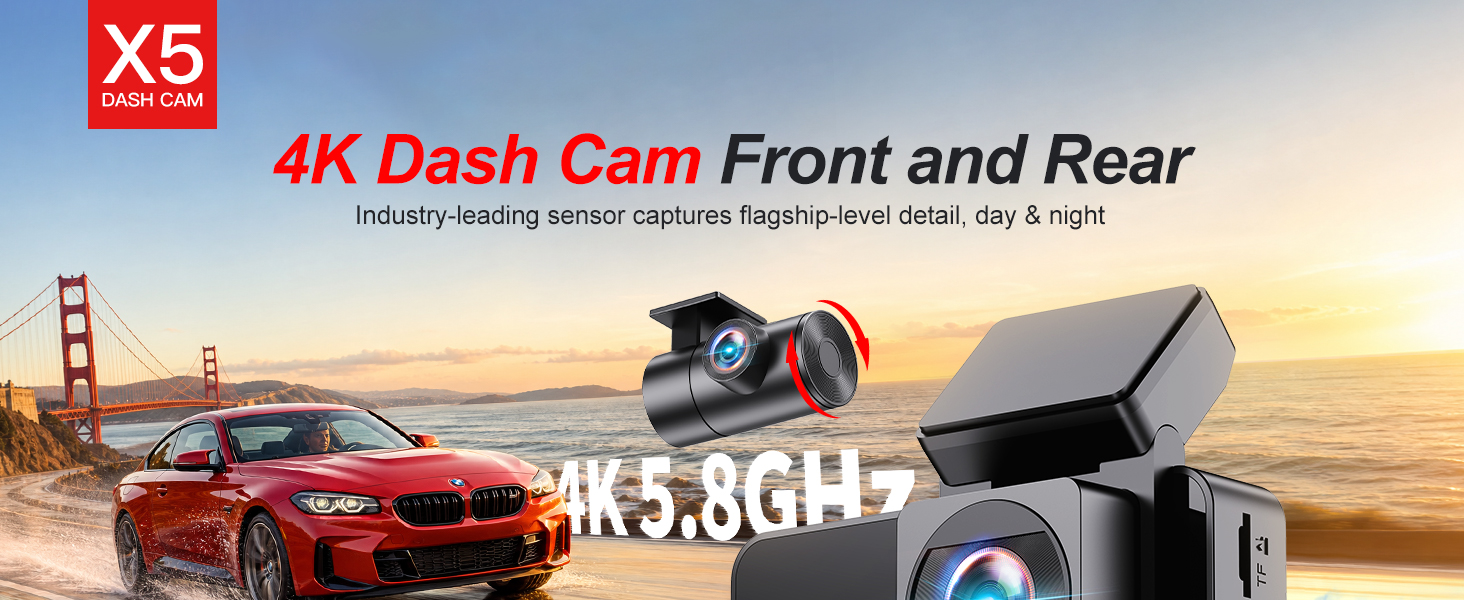 4K Dash Cam Front and Rear