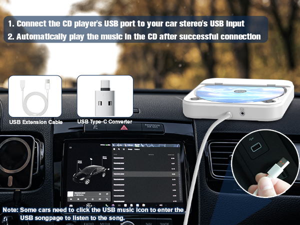 usb cd player for car