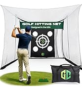 GrdnCare Heavy-Duty Golf Hitting Net 10x8x5.5 FT- Golf Practice Net with Silent Target Tarp, 5-Pl...