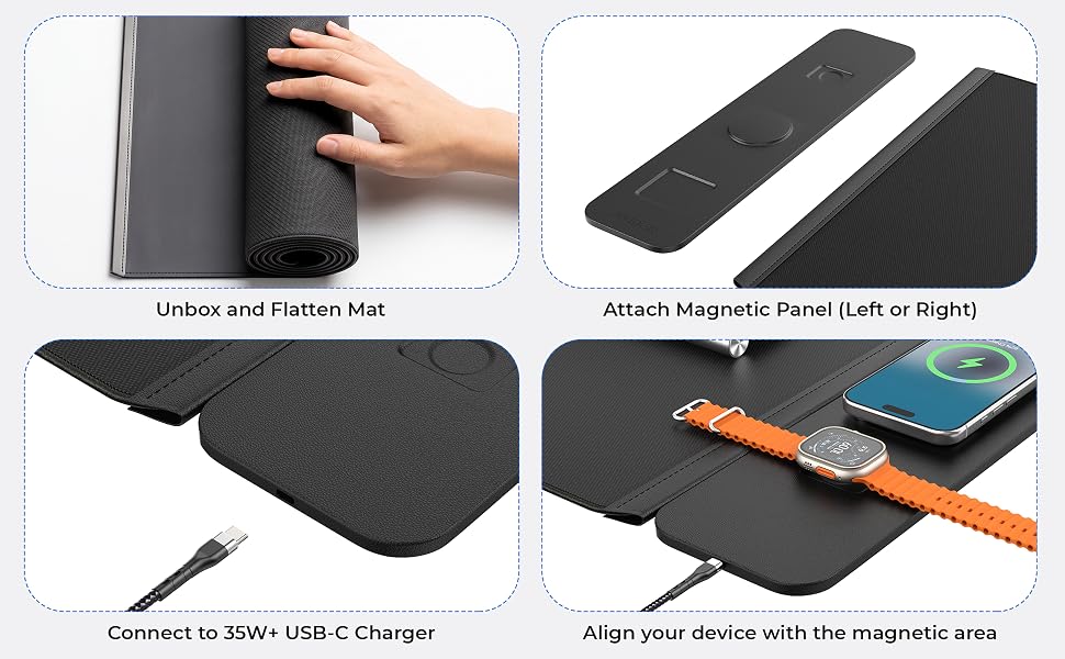 2nd Gen 25W Fast Wireless Charging Desk mat