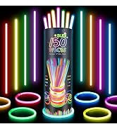 Glow Sticks Bulk Party Favors: 150 PCS 8 Colors Glow in The Dark Party Supplies 8