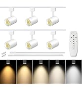 TuyuBEE 6 Lights LED Track Lighting Kit with 6.6FT H Type Track Lighting Rails, Modern Kitchen Ce...