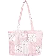 shiprabags Quilted Small Tote Bag for Women, Lightweight Floral Shoulder Bag,Soft College Travel ...