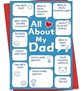 fancu All About My Dad Card for Dad from Kids, Fill in Father's Day Card for Dad, Personalized Fi...