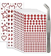 NIACONN 1760 Pcs Red Hair Jewels Face Gems Stick on, Self Adhesive Glitter Rhinestones Stickers f...