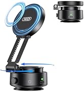 Electric Vacuum Suction Car Phone Holder, 360° Rotation Magnetic Phone Holder for Car Foldable St...