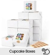 HANSGO 50PCS Cookie Boxes with Window, 4x4x2.4 inches, White Bakery Boxes for Cupcakes and Desserts