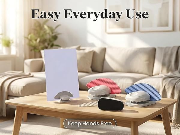 3 pack non slip paper holder stand for typing in white blue and red for A4 documents and notes