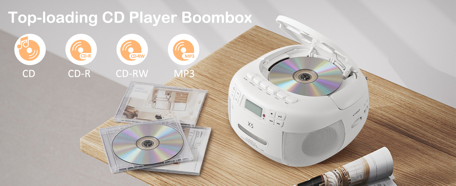 Top-loading CD Player Boombox