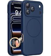 Miracase Magnetic for iPhone 17 Pro Case, Silicone, Dark Blue | Compatible with MagSafe, Soft Mic...