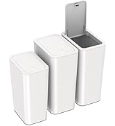 N. NETDOT 3 Pack (2 of 4 Gal & 1 of 2.6 Gal) Small Trash Can with Lid,Bathroom Garbage Can with P...