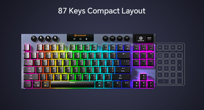 87 Keys 80% Compact Layout