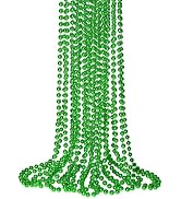 SHAOQINLIN 12 Pcs 33 Inch Metallic Bead Necklaces, Mardi Gras Beads Necklace St. Patrick's Day Be...