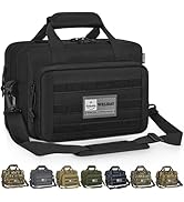 WELIDAY Gun Range Bag, Tactical 2 Pistol Bag for Handguns and Ammo, Firearm Shooting Case with Mu...
