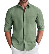 COOFANDY Men's Long Sleeve Button Down Shirt Wrinkle Free Untucked Dress Shirt Casual Denim Shirt