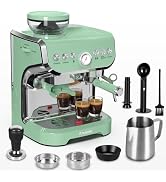 Amaste Espresso Machine with Grinder, 15 Bar Espresso Machine with Steam Wand for Latte and Cappu...