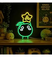 Green Forest Spirit LED Neon Sign 15.7"x10" - Cute Star-Headed Character Wall Decor, USB Powered ...