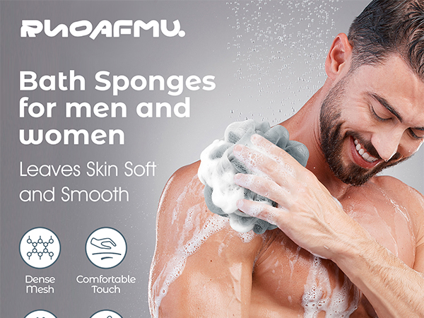 Rnoafmu Neutral Color Loofah Pack of 4 for Men Shower