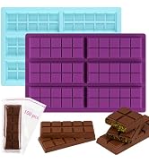 WMKGG 2 PCS Chocolate Bar Mold Set, with 100Pcs Bags, Knafeh Pistachio Chocolate Bar, Deep Chocol...