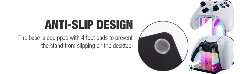 Iridescent Acrylic 2-Tier Universal Game Controller Holder Stand for PS5 Xbox ONE Switch