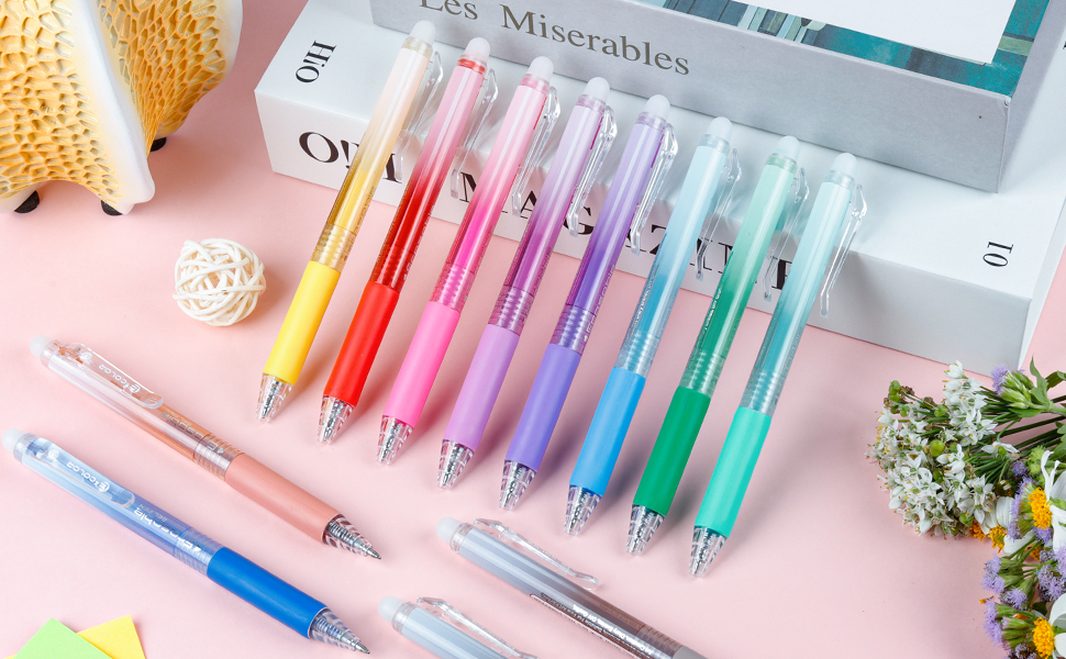 Colors Erasable Gel Pens, Fine Point 0.7mm Colored Erasable Pens