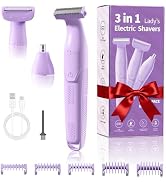 UNIMIKO Bikini Trimmer for Women, 3-in-1 Painless Womens Electric Razors & Pubic Hair Trimmer, Wa...